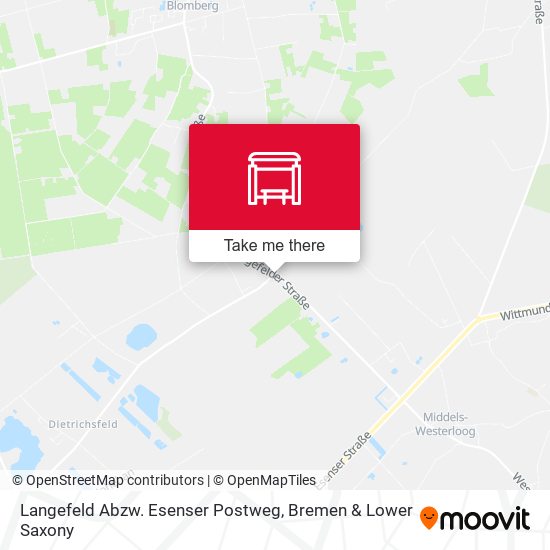 Langefeld Abzw. Esenser Postweg map