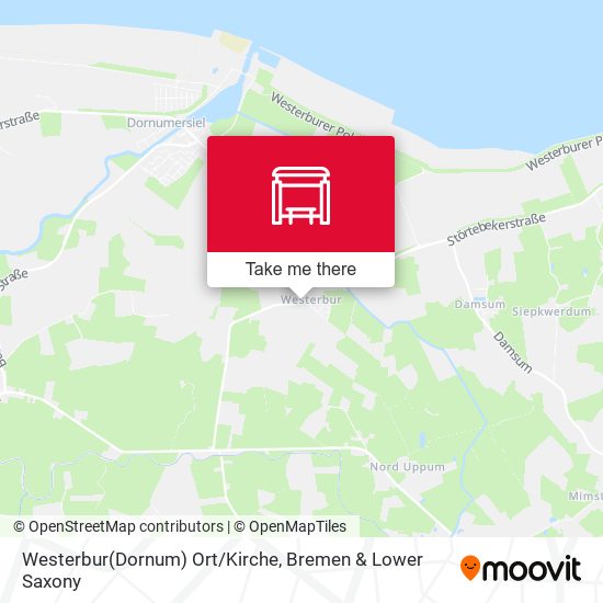 Westerbur(Dornum) Ort/Kirche map