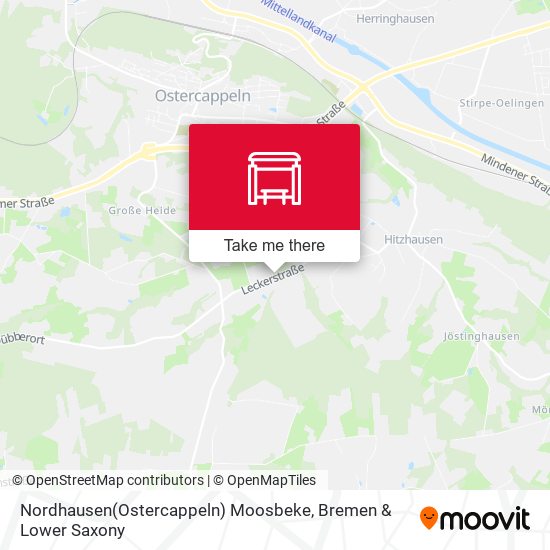 Nordhausen(Ostercappeln) Moosbeke map