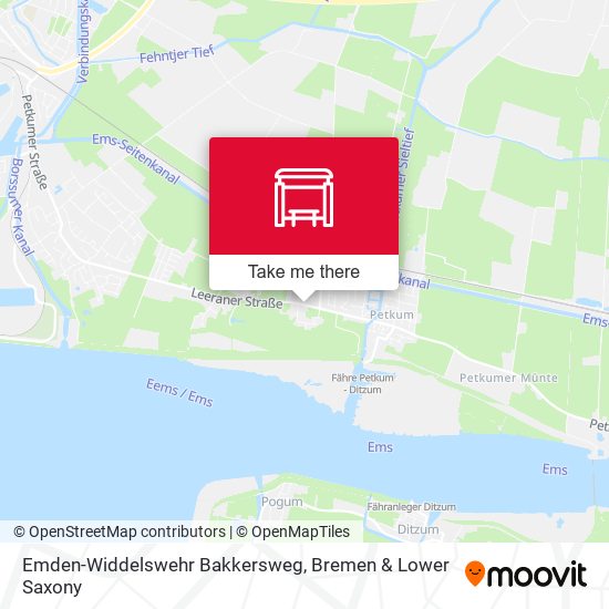 Emden-Widdelswehr Bakkersweg map