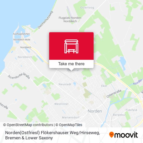 Norden(Ostfriesl) Flökershauser Weg / Hirseweg map