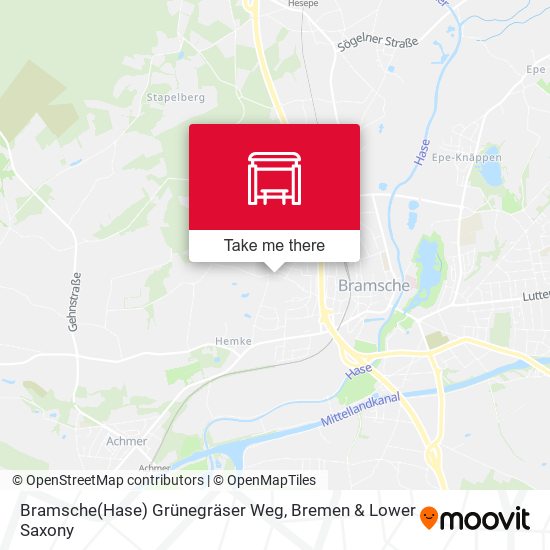 Bramsche(Hase) Grünegräser Weg map