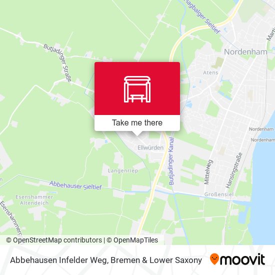 Abbehausen Infelder Weg map