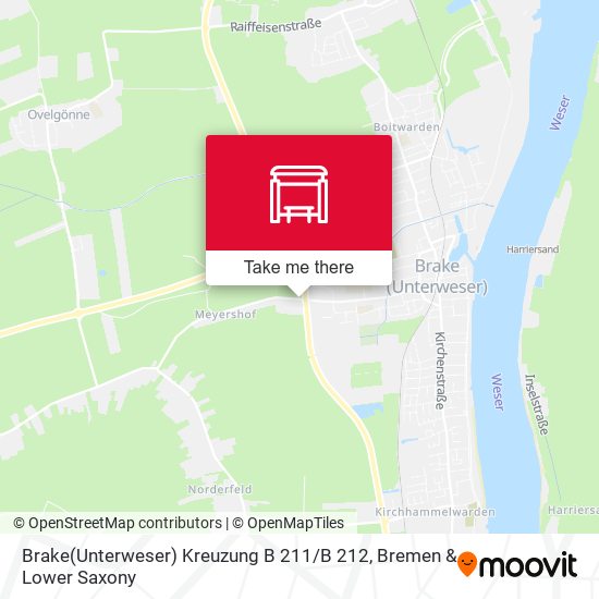 Brake(Unterweser) Kreuzung B 211 / B 212 map