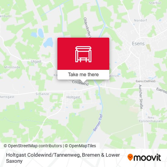 Holtgast Coldewind/Tannenweg map