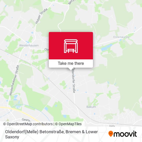 Oldendorf(Melle) Betonstraße map