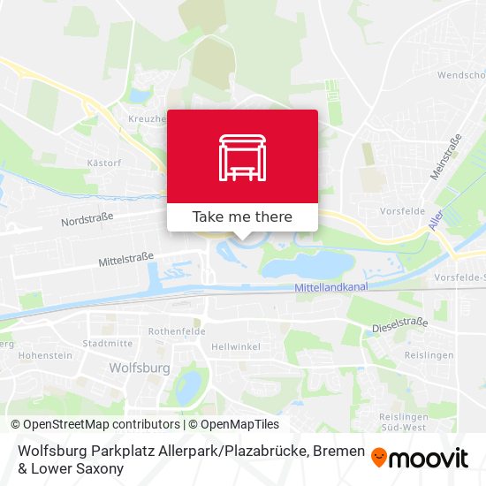 Wolfsburg Parkplatz Allerpark / Plazabrücke map