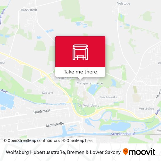 Wolfsburg Hubertusstraße map