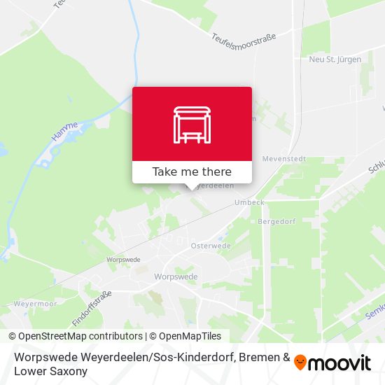 Worpswede Weyerdeelen / Sos-Kinderdorf map