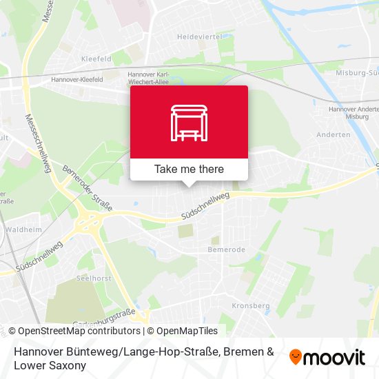 Карта Hannover Bünteweg / Lange-Hop-Straße