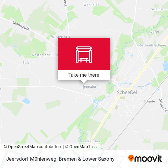Jeersdorf Mühlenweg map
