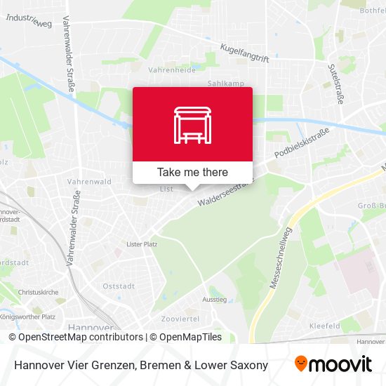 Hannover Vier Grenzen map