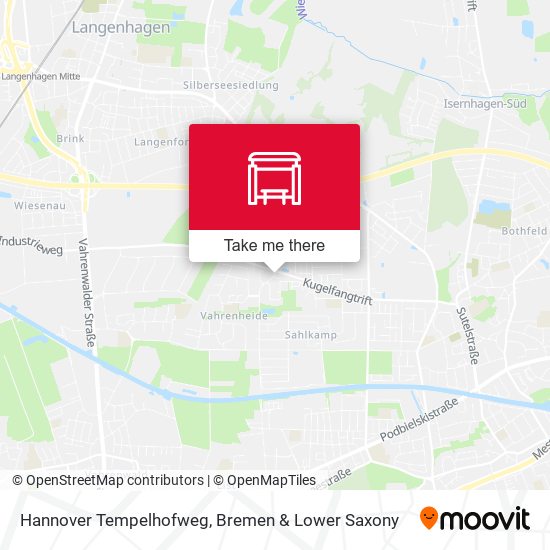 Hannover Tempelhofweg map