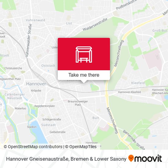 Hannover Gneisenaustraße map