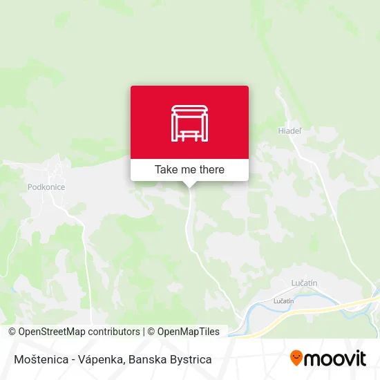 Moštenica - Vápenka map