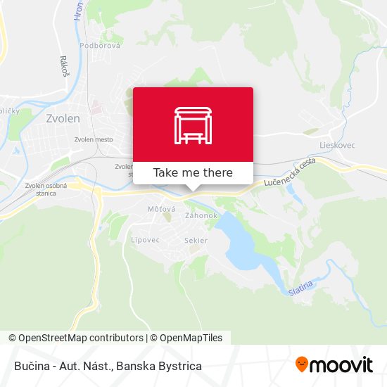 Bučina - Aut. Nást. map