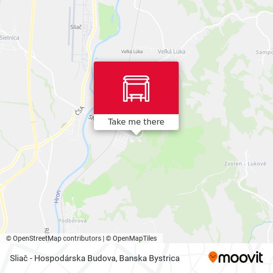 Sliač - Hospodárska Budova map