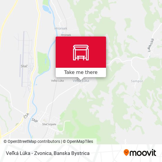 Veľká Lúka - Zvonica map