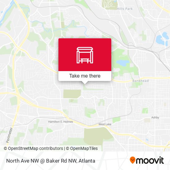 Mapa de North Ave NW @ Baker Rd NW