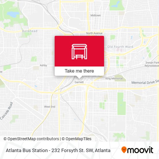 Mapa de Atlanta Bus Station - 232 Forsyth St. SW