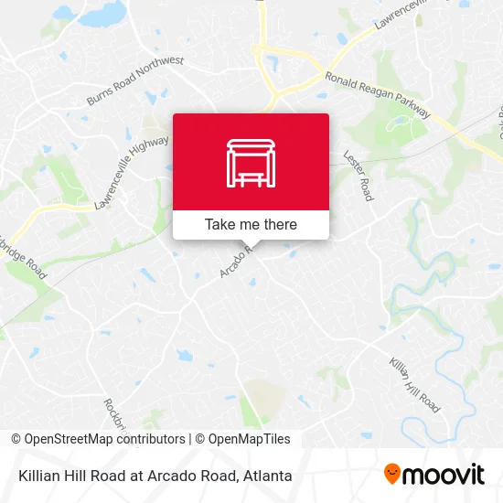 Killian Hill Road at Arcado Road map