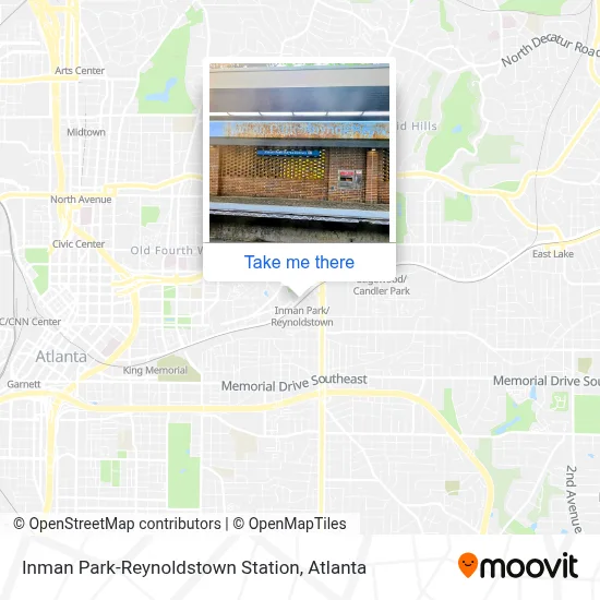 Inman Park-Reynoldstown Station map