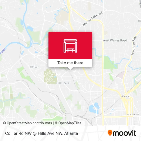 Collier Rd NW @ Hills Ave NW map