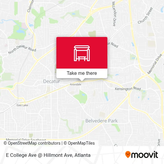 E College Ave @ Hillmont Ave map