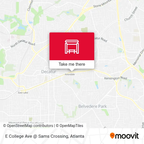 E College Ave @ Sams Crossing map
