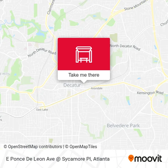 E Ponce De Leon Ave @ Sycamore Pl map