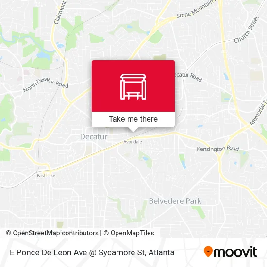 E Ponce De Leon Ave @ Sycamore St map
