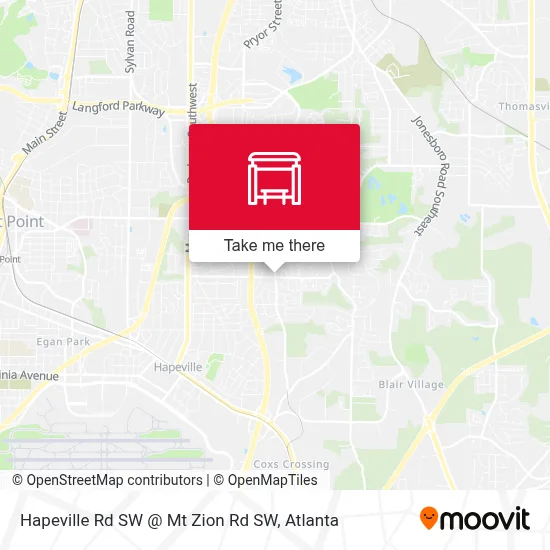 Hapeville Rd SW @ Mt Zion Rd SW map