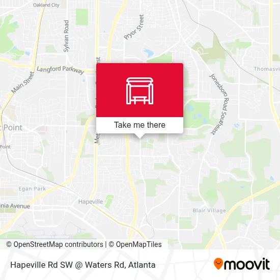 Hapeville Rd SW @ Waters Rd map