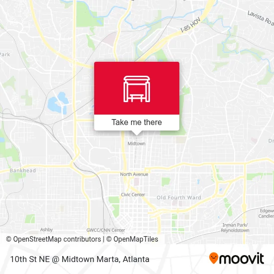 10th St NE @ Midtown Marta map