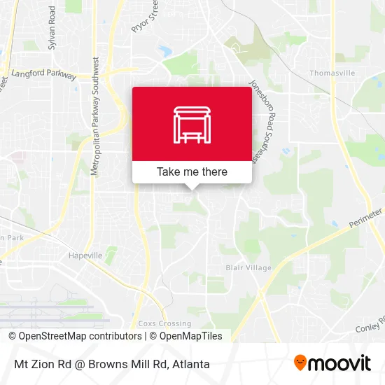 Mt Zion Rd @ Browns Mill Rd map
