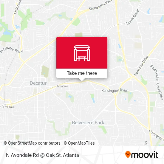 N Avondale Rd @ Oak St map