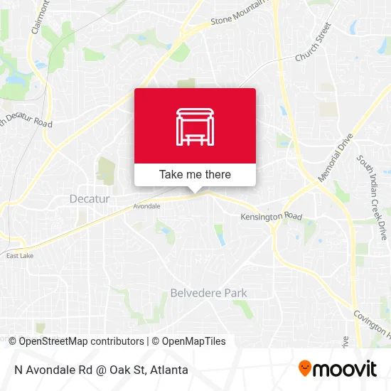 N Avondale Rd @ Oak St map