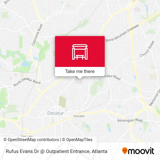Rufus Evans Dr @ Outpatient Entrance map