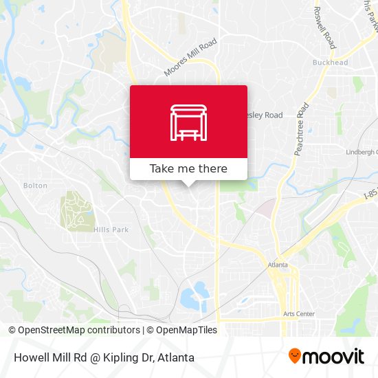 Howell Mill Rd @ Kipling Dr map