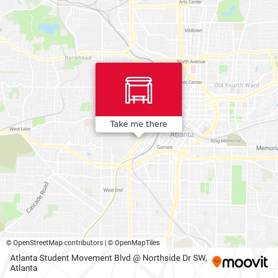 Atlanta Student Movement Blvd @ Northside Dr SW map
