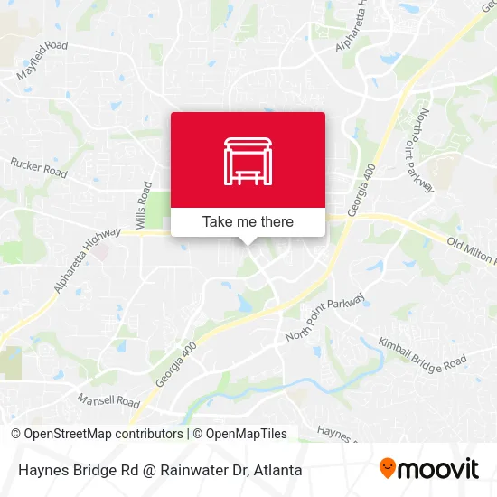 Haynes Bridge Rd @ Rainwater Dr map