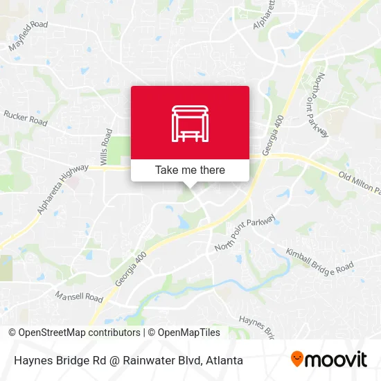 Haynes Bridge Rd @ Rainwater Blvd map