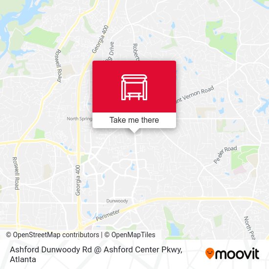 Ashford Dunwoody Rd @ Ashford Center Pkwy map