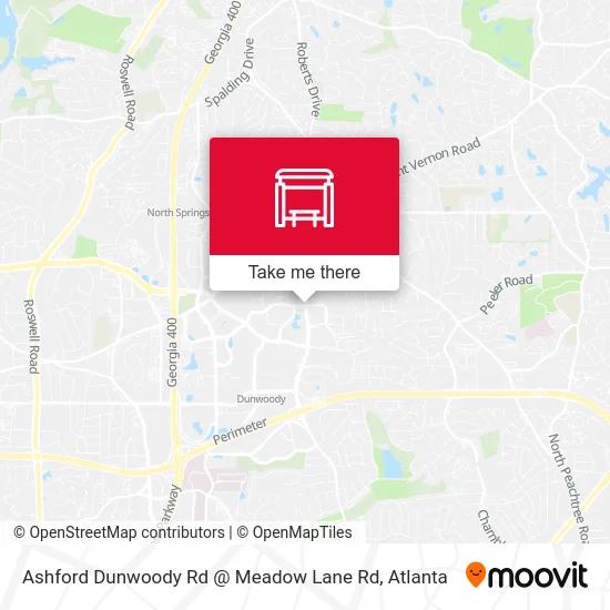 Ashford Dunwoody Rd @ Meadow Lane Rd map