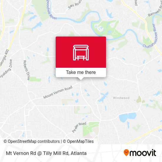 Mapa de Mt Vernon Rd @ Tilly Mill Rd