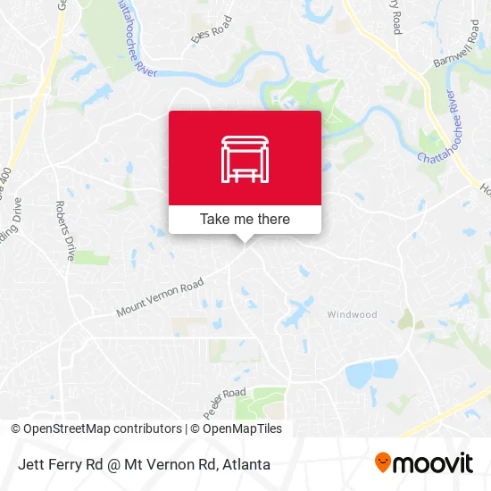 Mapa de Jett Ferry Rd @ Mt Vernon Rd