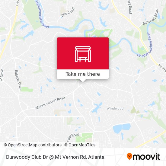 Mapa de Dunwoody Club Dr @ Mt Vernon Rd