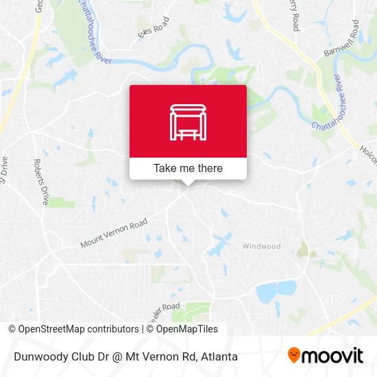 Dunwoody Club Dr @ Mt Vernon Rd map
