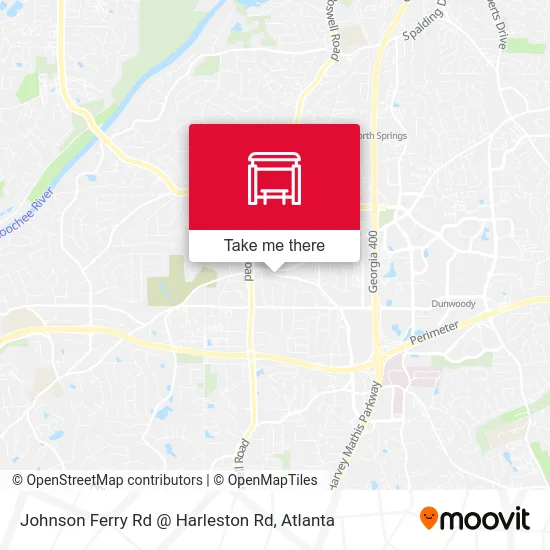 Johnson Ferry Rd @ Harleston Rd map