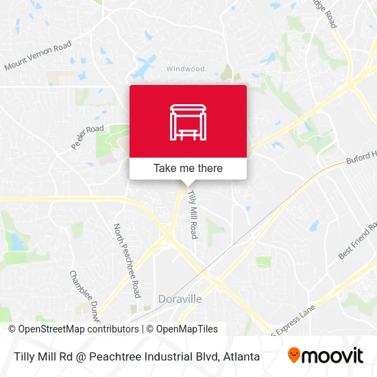 Mapa de Tilly Mill Rd @ Peachtree Industrial Blvd